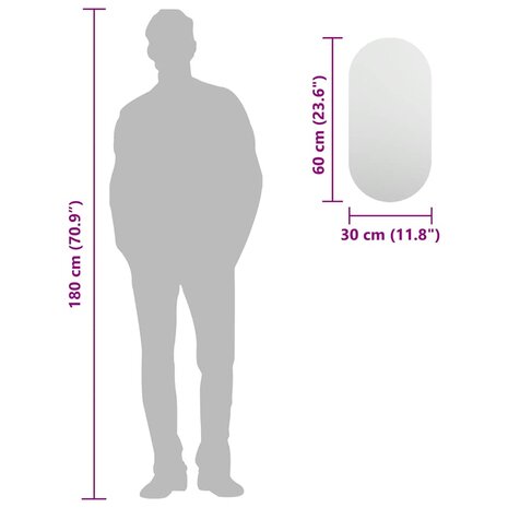 Spiegel 60x30 cm glas 7