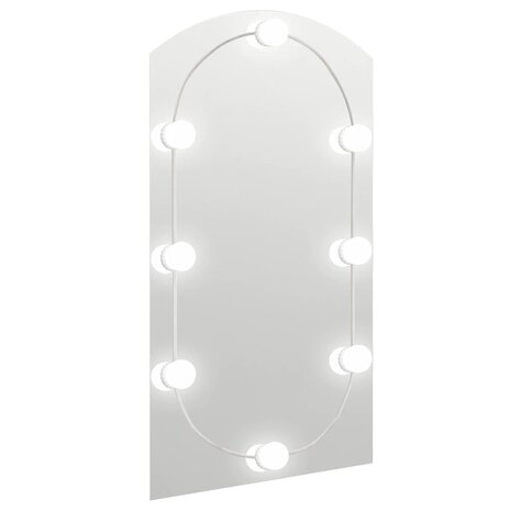 Spiegel met LED-verlichting boog 90x45 cm glas 2