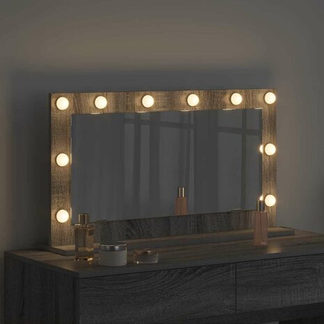 Make-up spiegel Rechthoekig Grijs Sonoma 80 x 45 x 18 cm 3