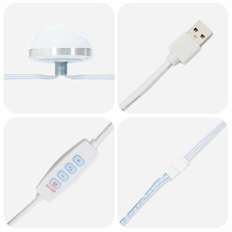 Make-up spiegel Rechthoekig Gerookt eiken 70 x 50 x 18 cm 8