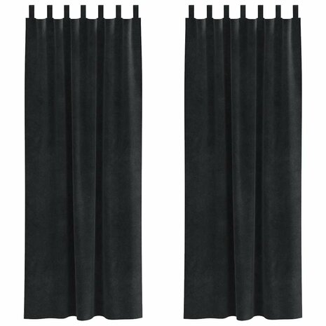 Verduisterende gordijnen 2 pcs Zwart 140 x 260 cm Fluweel 2