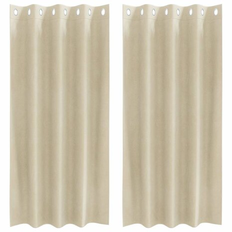 Verduisterende gordijnen 2 pcs Cr&egrave;me 140 x 175 cm Fluweel 2