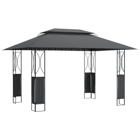 Prieel met dak 400x300x270 cm staal antracietkleurig 2