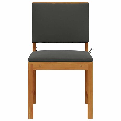 Tuinstoel met kussen 2 pcs Bruin Massief acaciahout 4