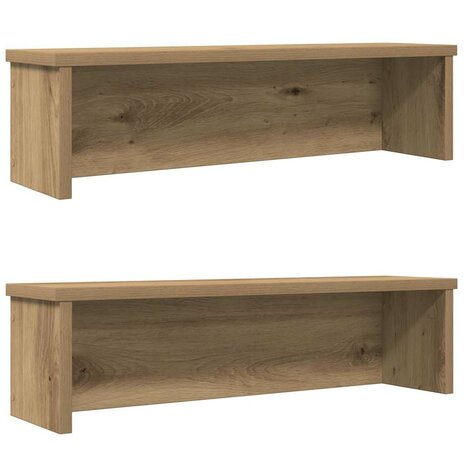 Keukenrekken stapelbaar 2 st 50x15x16 cm artisanaal eikenkleur 1