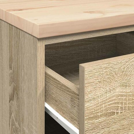 Garagekast 40x51x85 cm massief grenenhout sonoma eikenkleurig 9