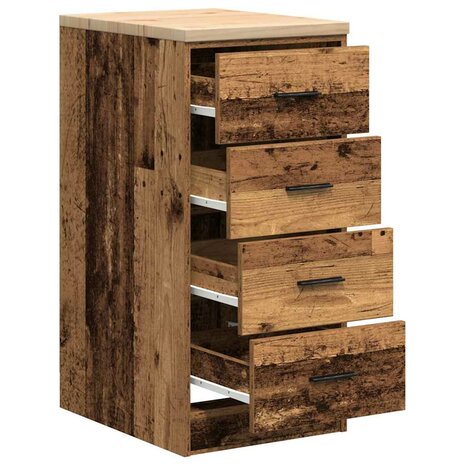 Garagekast 40x51x85 cm massief grenenhout oud hout 5