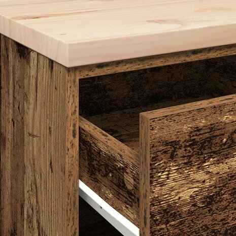 Garagekast 40x51x85 cm massief grenenhout oud hout 9