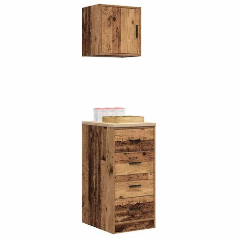 Garagekasten 2 st bewerkt hout oud hout 4