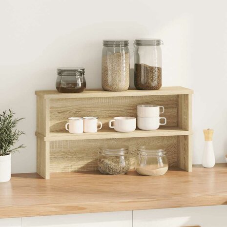 Keukenrekken stapelbaar 2 st 50x15x16 cm sonoma eikenkleurig 2