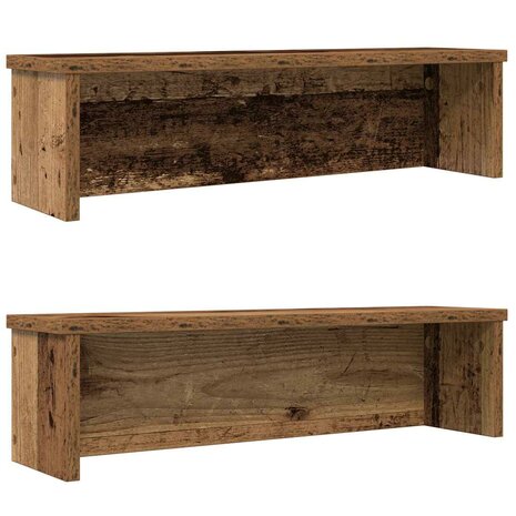 Keukenrekken stapelbaar 2 st 50x15x16 cm oud houtkleurig 1