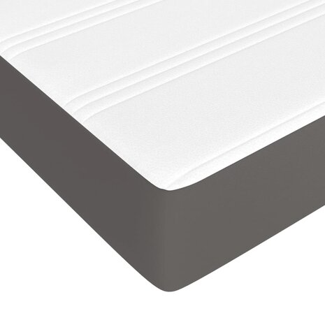 Pocketveringmatras medium 90x190x20 cm kunstleer grijs 5
