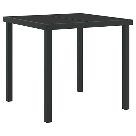 Tuin eettafelset 3 pcs Zwart Gepoedercoat staal 5