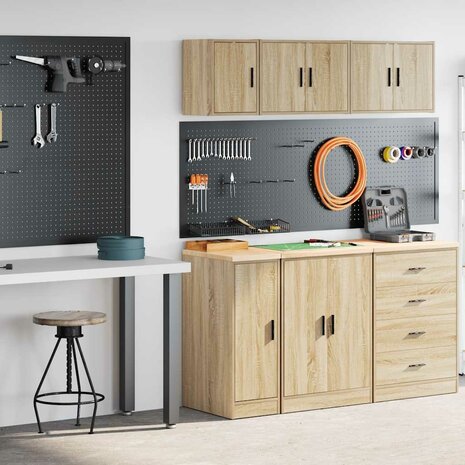 Garagekasten 2 st Spaanplaat Sonoma eikenkleurig 1