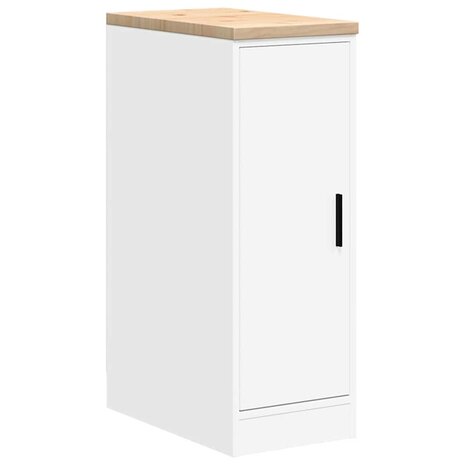 Garagekast 30x51x85 cm massief grenenhout wit 2