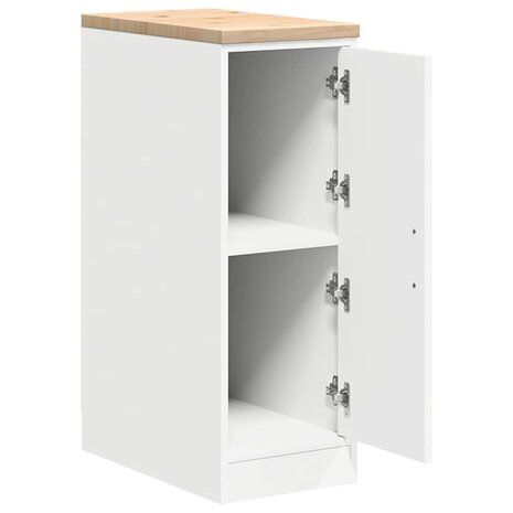 Garagekast 30x51x85 cm massief grenenhout wit 5