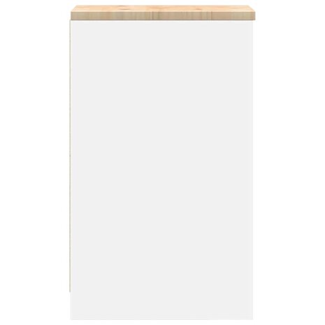 Garagekast 30x51x85 cm massief grenenhout wit 7