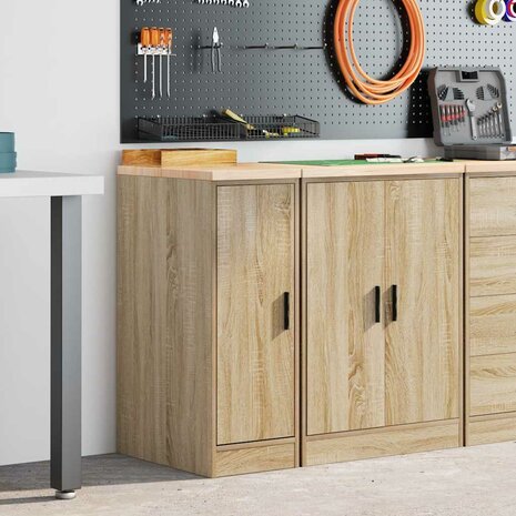 Garagekast 30x51x85 cm massief grenenhout sonoma eikenkleurig 3