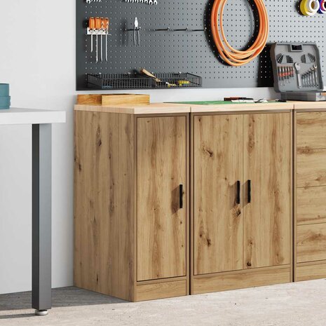 Garagekast 30x51x85 cm massief grenenhout artisan eikenkleurig 1