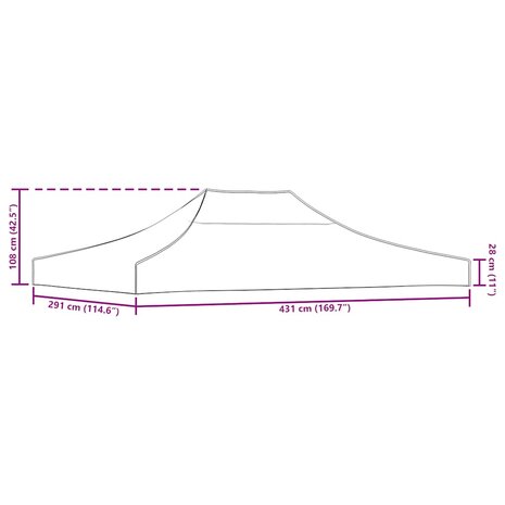Partytentdak 270 g/m&sup2; 4,5x3 m beige 7