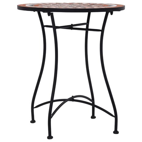Bistrotafel moza&iuml;ek 60 cm keramiek bruin 2