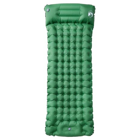 Kampeermatras met kussen zelfopblazend 1-persoons groen 2