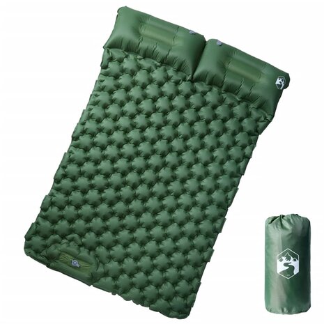 Kampeermatras met kussens zelfopblazend 2-persoons groen 1