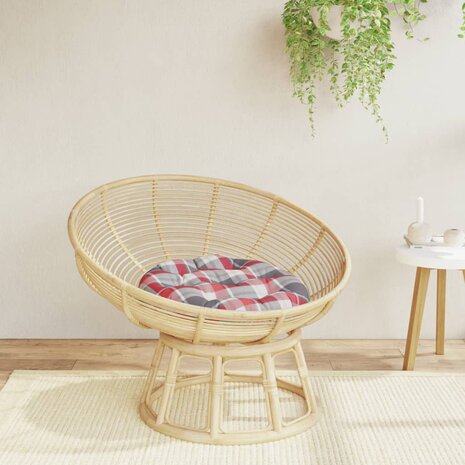Zitkussen rond ruitpatroon &Oslash; 60x11 cm oxford stof rood 1