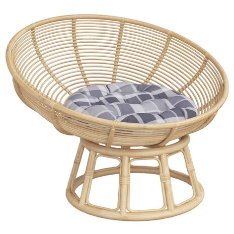 Zitkussen rond ruitpatroon &Oslash; 60x11 cm oxford stof grijs 3