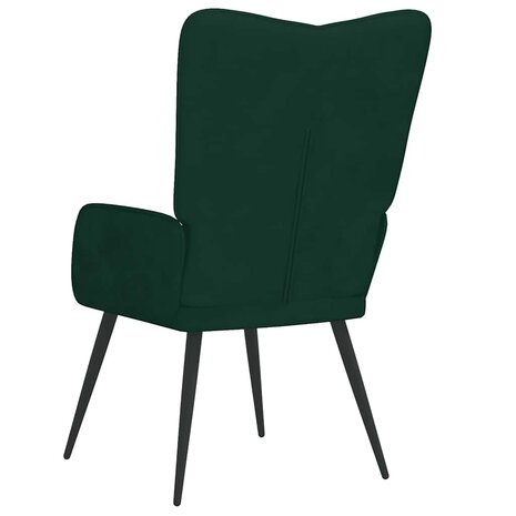 Relaxstoel fluweel donkergoen 5