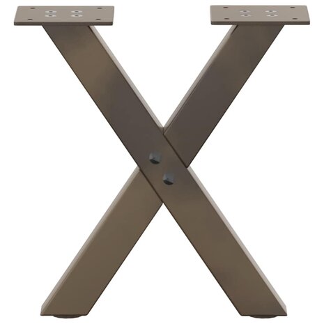 Salontafelpoten 2 st X-vormig 30x(30-31) cm staal naturel 4