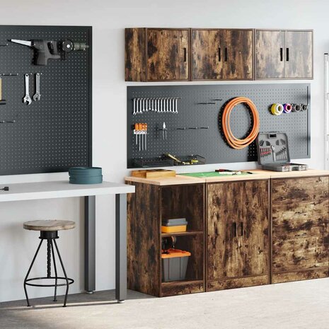 Garagekasten 2 st Spaanplaat gerookt eiken 1