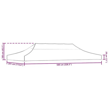 Partytentdak 270 g/m&sup2; 6x3 m terracotta 6