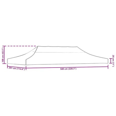 Partytentdak 270 g/m&sup2; 6x3 m geel 6