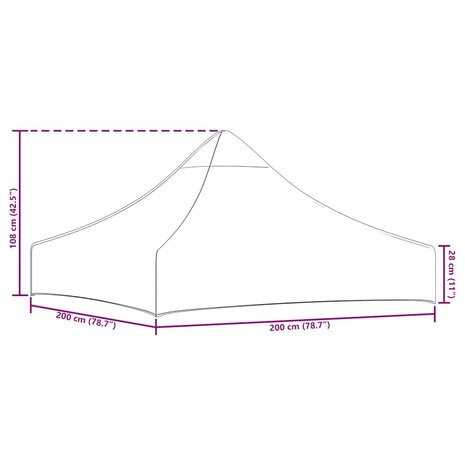 Partytentdak 270 g/m&sup2; 2x2 m terracotta  6
