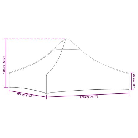 Partytentdak 270 g/m&sup2; 2x2 m zwart  6