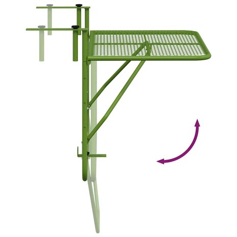Balkontafel 60x40 cm staal groen 9