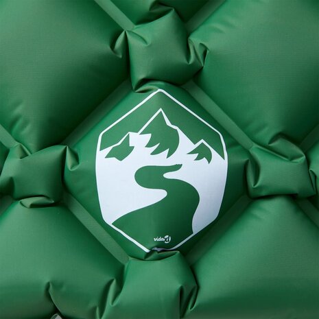 Kampeermatras met kussen opblaasbaar 1-persoons groen 3