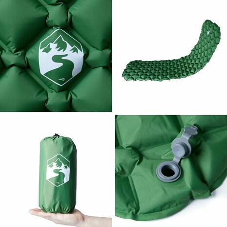 Kampeermatras opblaasbaar 190x58x6 cm 1- persoons groen 5