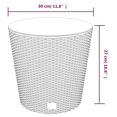 Plantenbak uitneembare bak rattan-look 15/15,3 L PP antraciet 7