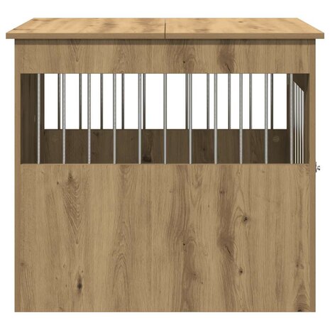 Hondenbench 64,5x80x71 cm bewerkt hout artisanaal eikenkleur 6