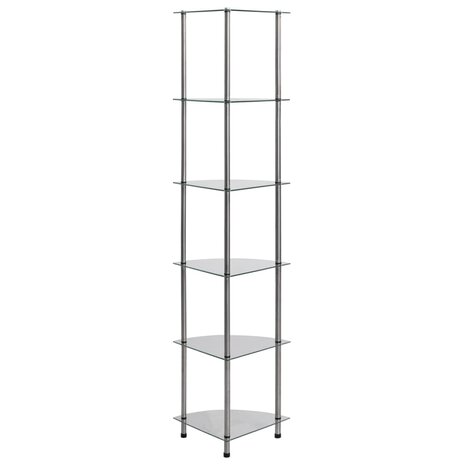 Kastje 6-laags 30x30x160 cm gehard glas transparant 3