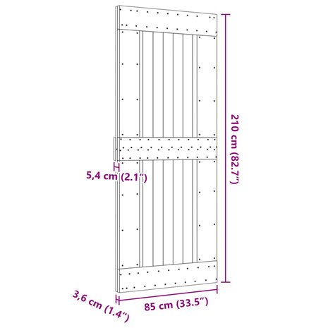 Deur NARVIK Naturel 85 x 210 cm Massief Grenenhout 9