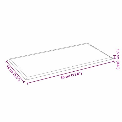 Wandhoofdbord 12 pcs Zwart 30 x 15 cm Nep Leer 7