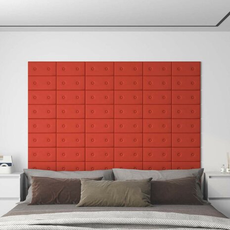 Wandhoofdbord 12 pcs Rood 30 x 15 cm Nep Leer 1