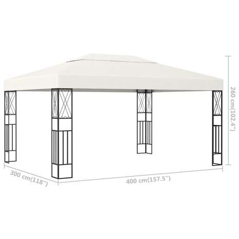 Prieel 3x4 m stof cr&egrave;me 6
