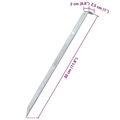 Tentharingen 24 st &Oslash;20 mm 30 cm gegalvaniseerd staal 7