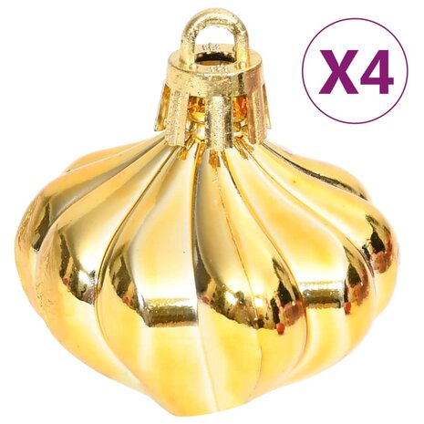 70-delige Kerstballenset goud en rood 10