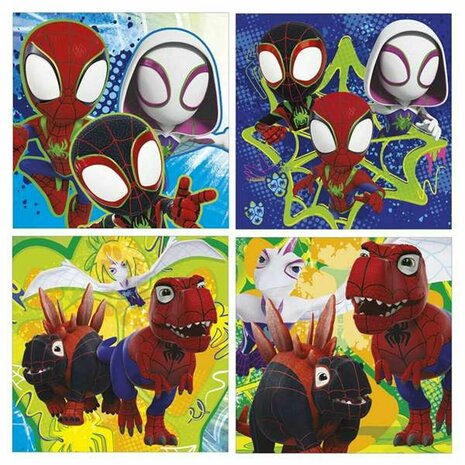 Set van 4 Puzzels Educa Dino Spidey 12 Onderdelen 16 Onderdelen 20 Onderdelen 25 Onderdelen (4 Stuks) 2