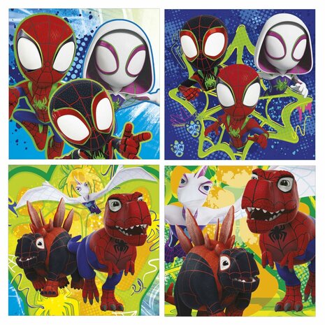 Set van 4 Puzzels Educa Dino Spidey 12 Onderdelen 16 Onderdelen 20 Onderdelen 25 Onderdelen (4 Stuks) 6